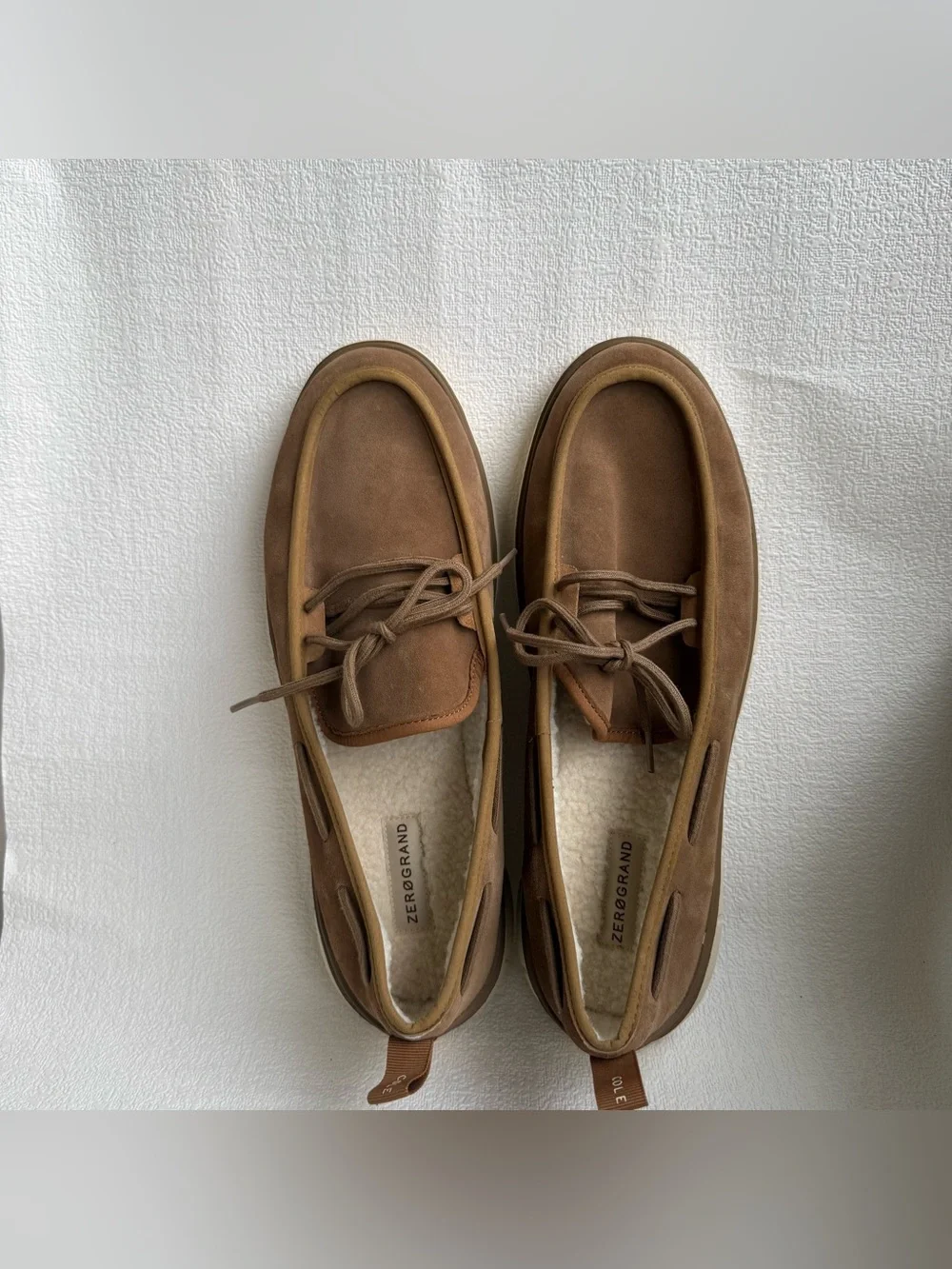 Cole Haan ZerøGrand Men’s 13 M Brown Suede Faux Fur Boat Shoes NWOT C36298